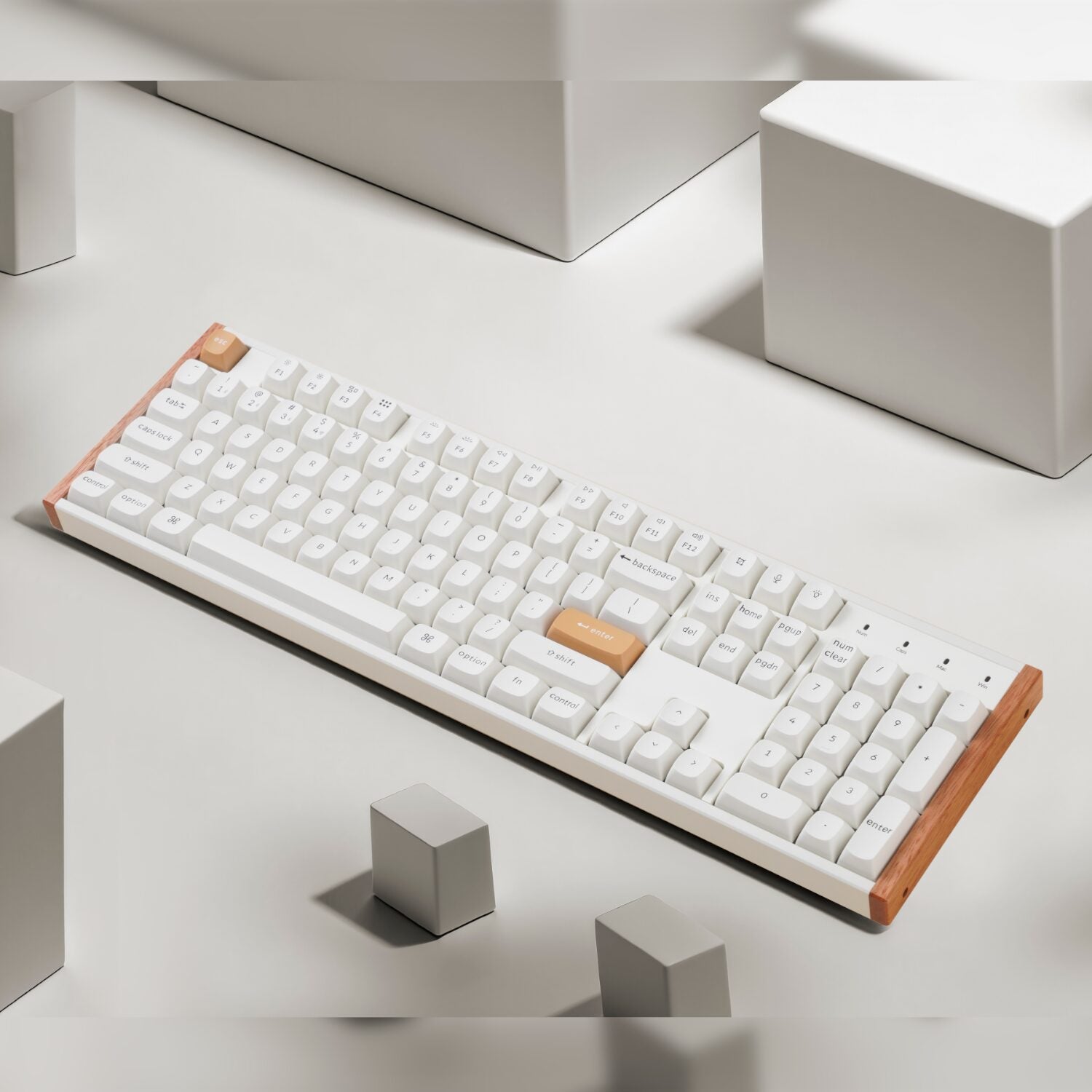 Keychron Keychron K10 HE Special Edition Full-size Hot-Swap Gateron Dbl-Rail Nebula Switch RGB Wireless Keyboard - White (Wood + Al)