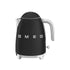 Smeg 1.7L Matte Black Retro Cordless Kettle - KLF03BLMSA