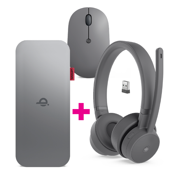 Lenovo Lenovo Go Wired ANC Headset + Wireless Mobile Power Bank + Wireless Mouse Bundle