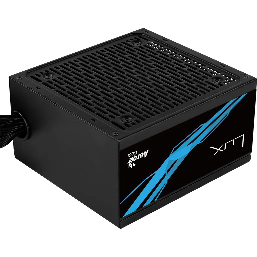 Aerocool LUX Bronze 550W  PSU - ATX 24 PIN; 1x 4+4PIN CPU; 4x SATA; 2x PATA; 1x PCIe 6+2PIN.