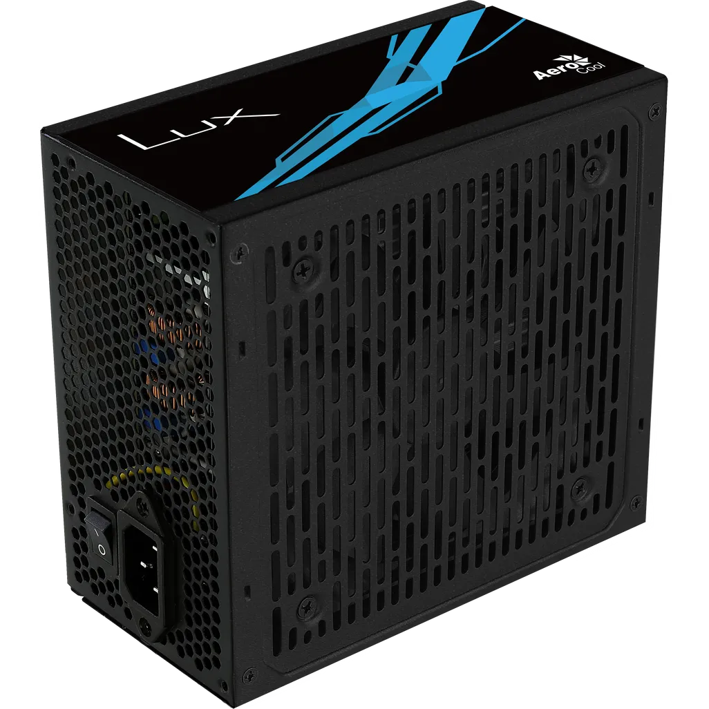 Aerocool LUX Bronze 550W  PSU - ATX 24 PIN; 1x 4+4PIN CPU; 4x SATA; 2x PATA; 1x PCIe 6+2PIN.