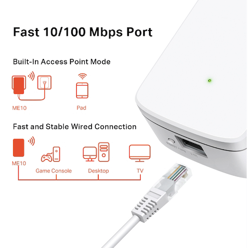 Mercusys Networking TP-Link Mercusys ME10 300Mbps Wi-Fi Range Extender