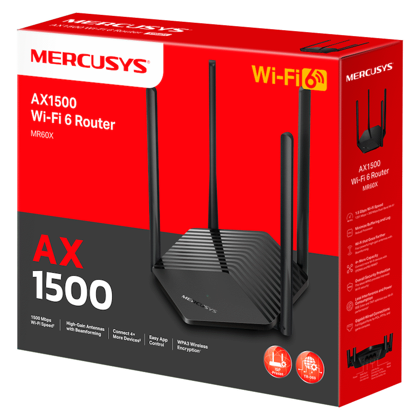 Mercusys Networking TP-Link Mercusys MR60X AX1500 Wi-Fi 6 Router