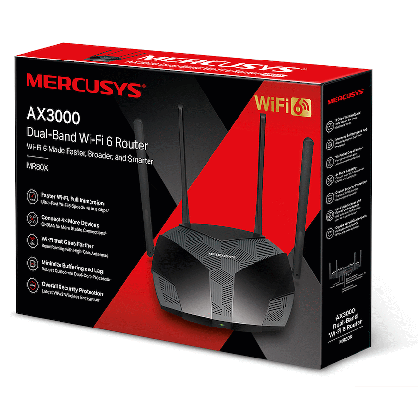 Mercusys Networking TP-Link Mercusys MR80X AX3000 Dual-Band Wi-Fi 6 Router