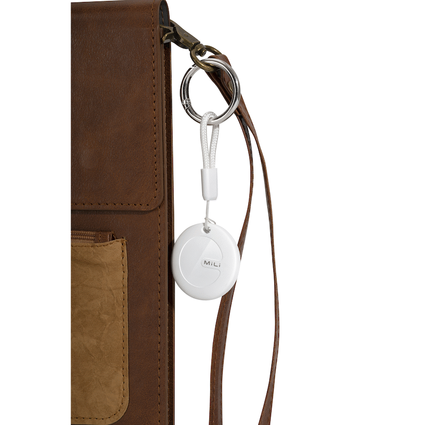 Mili Mobile Accessories MiTag Apple-Compatible Tag with Leather Keychain Accessory - 1 Pack