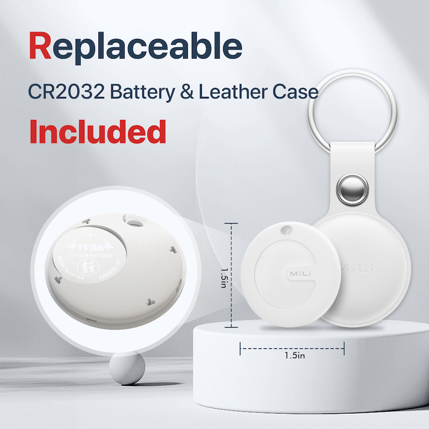 Mili Mobile Accessories MiTag Apple-Compatible Tag with Leather Keychain Accessory - 1 Pack