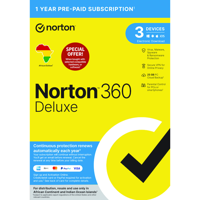 Norton NORTON 360 DELUXE 25GB AF 1 USER 3 DEVICE 12MONTH
