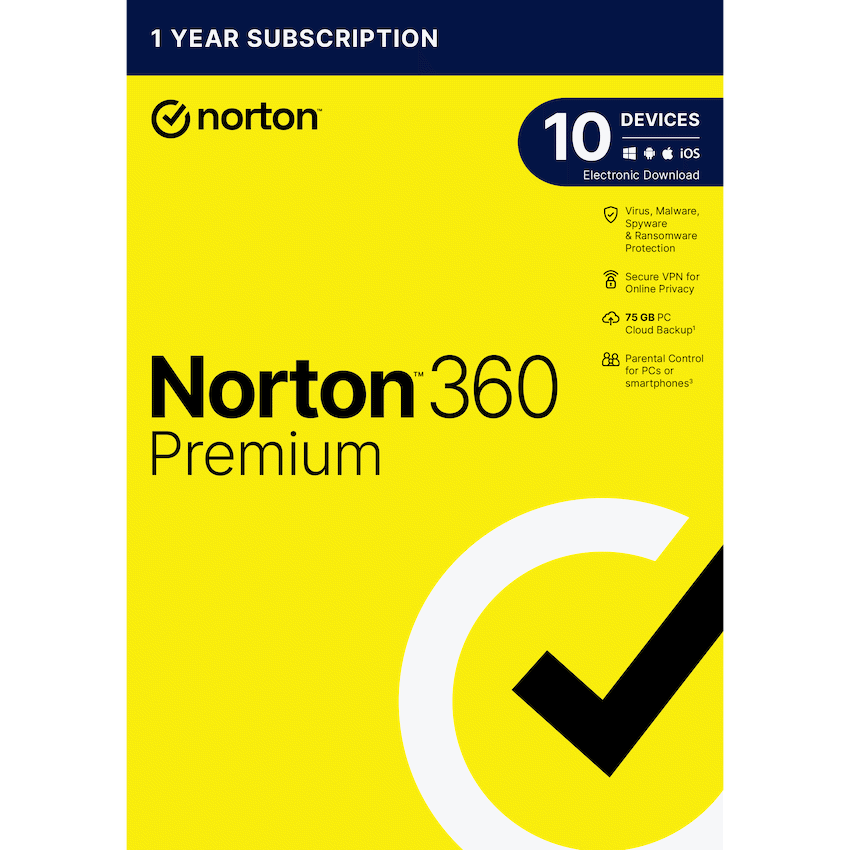 Norton NORTON 360 PREMIUM 75GB AF 1 USER 10 DEVICE 12MONTH