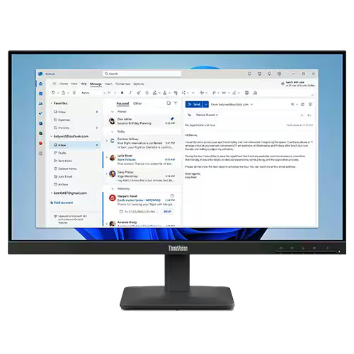 LENOVO ThinkVision S24-4e|24'' FHD IPS|100hz|Internal Power Supply|1xHDMI|1xVGA|HDMI Cable Incl|Tilt stand|BLACK|VESA MOUNT