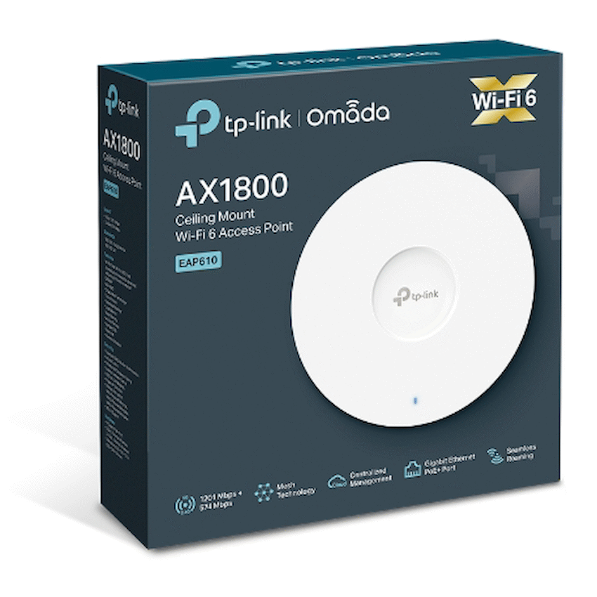Omada Networking TP-Link EAP610 AX1800 Ceiling Mount Wi-Fi 6 Access Point