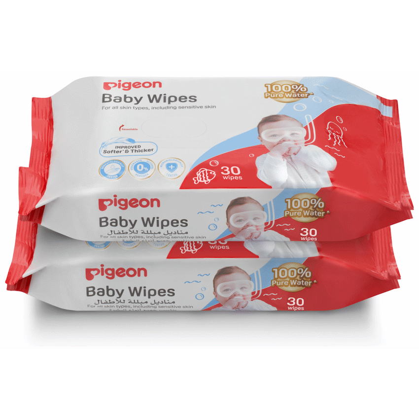 Pigeon Baby & Toddler Pigeon - 100% Water Baby Wipes (30's)