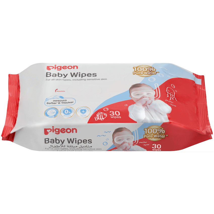 Pigeon Baby & Toddler Pigeon - 100% Water Baby Wipes (30's)