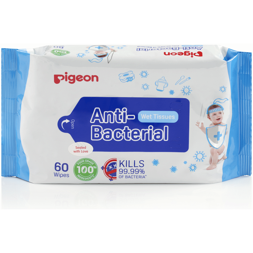 Pigeon Baby & Toddler Pigeon - Anti-Bacterial Wipes 60's