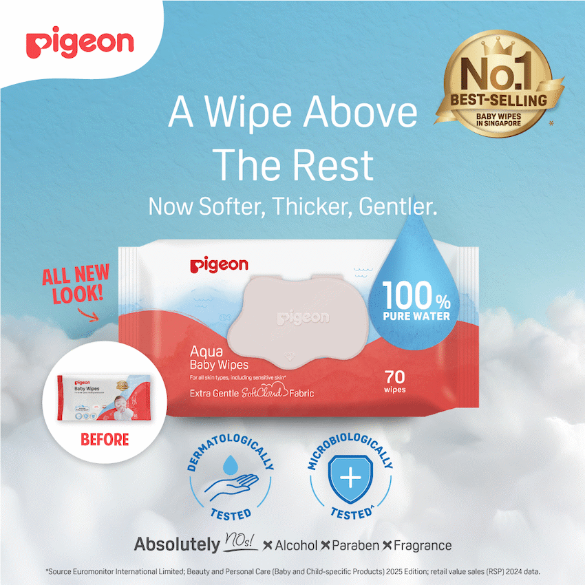 Pigeon Baby & Toddler PIGEON AQUA BABY WIPES 70's FLIPTOP  3-IN-1