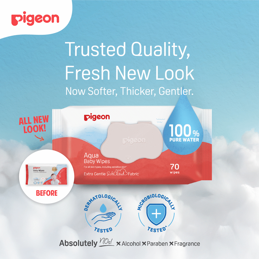 Pigeon Baby & Toddler PIGEON AQUA BABY WIPES 70's FLIPTOP - Single