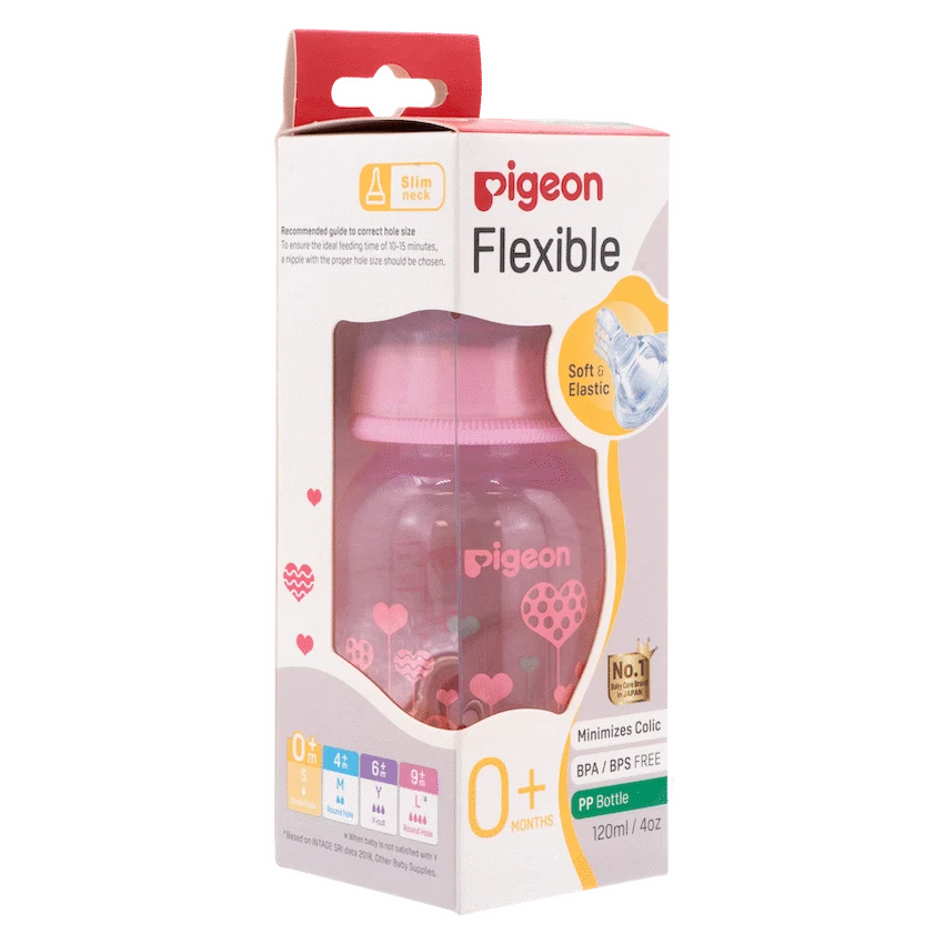 Pigeon Baby & Toddler Pigeon Flexible Bottle STD Neck - Pink - 120ml