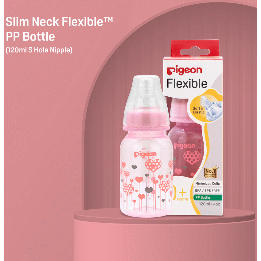 Pigeon Baby & Toddler Pigeon Flexible Bottle STD Neck - Pink - 120ml