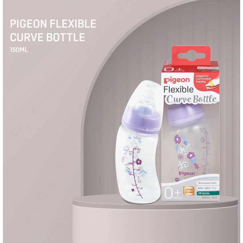 Pigeon Baby & Toddler Pigeon Flexible Curve Bottle 150ml - Garden