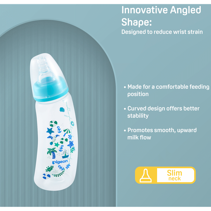 Pigeon Baby & Toddler Pigeon Flexible Curve Bottle 250ml - Beach