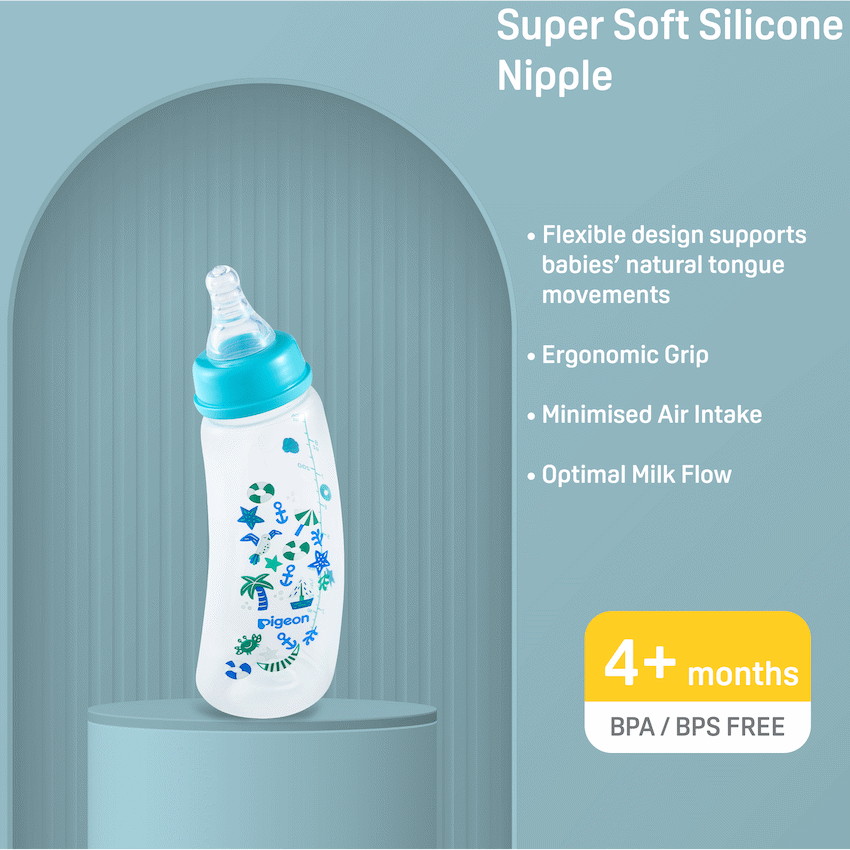 Pigeon Baby & Toddler Pigeon Flexible Curve Bottle 250ml - Beach