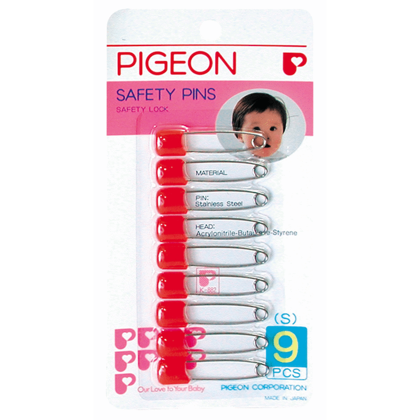 Pigeon Baby & Toddler Pigeon Safety Pin (S) 9 Pcs/Card
