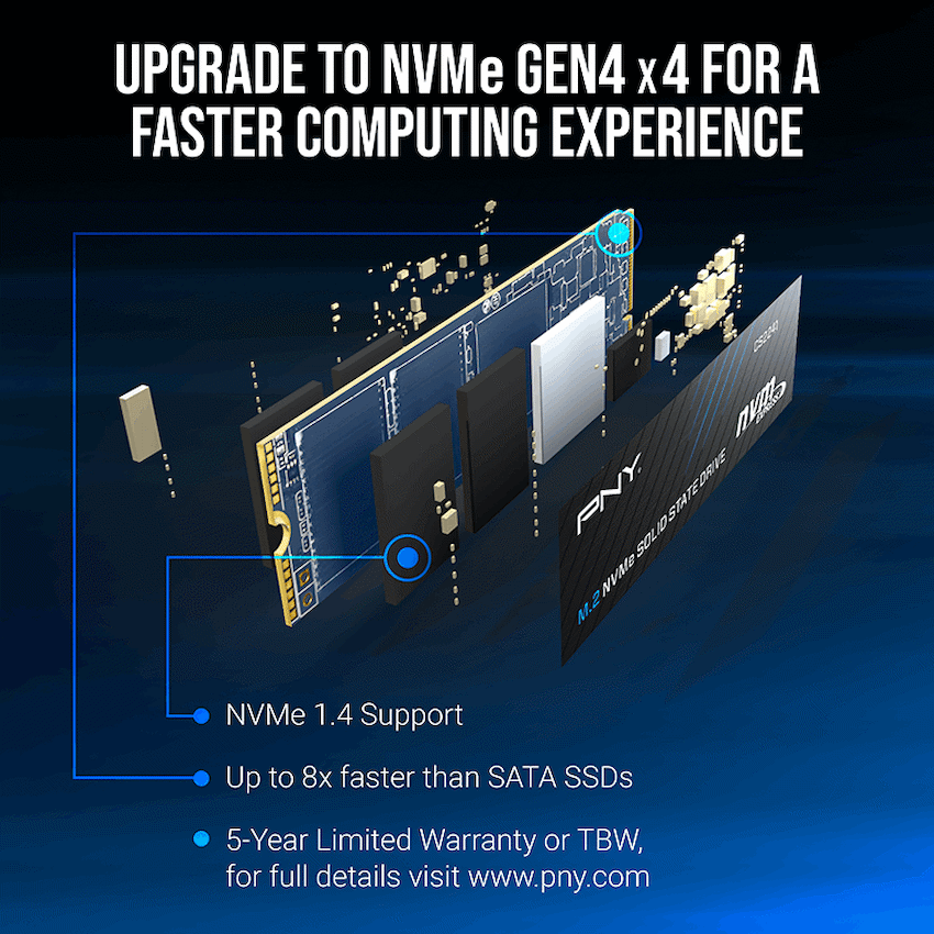 PNY PNY 1TB Gen4 NVMe M.2 2280 Solid State Drive