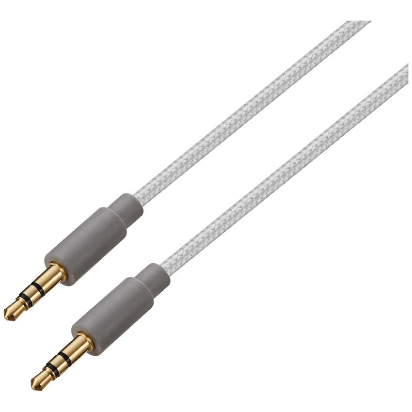 Premio Mobile Accessories Premio Braided AUX Cable - Silver - 2m