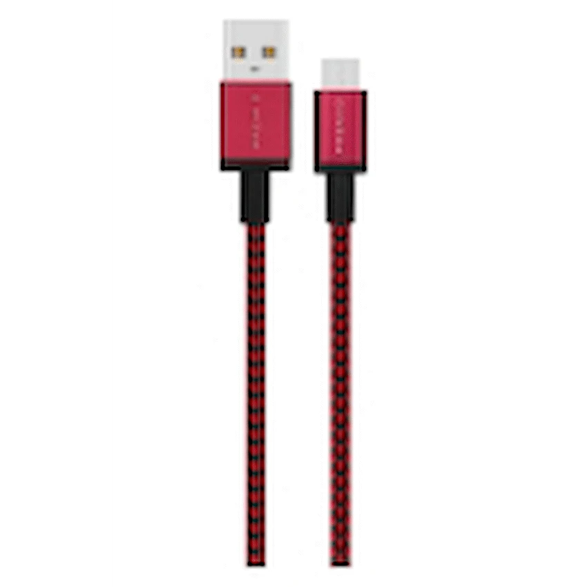 Premio Premio braided Micro USB cable Black/ Red 1.8m