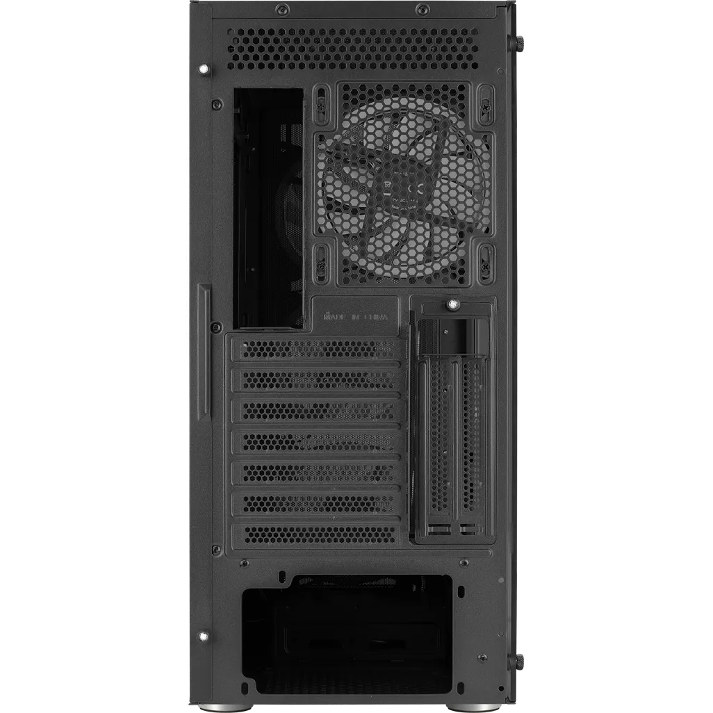 Aerocool Prism ARGB Black Mid tower case - 120mm ARGB Fan x 4; 6-port ARGB control hub - ATX - 2x 2.5'' or 2x3.5'' - 360 Radiato