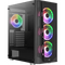 Aerocool Prism ARGB Black Mid tower case - 120mm ARGB Fan x 4; 6-port ARGB control hub - ATX - 2x 2.5'' or 2x3.5'' - 360 Radiato