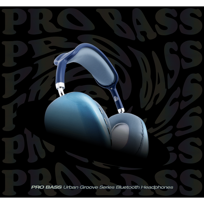 Pro Bass Audio Pro Bass Urban Groove Series Bluetooth Headphones - Blue