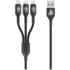 Pro Bass Mobile Accessories Pro Bass Braided 3-in-1 Charge Cable 1m - Black