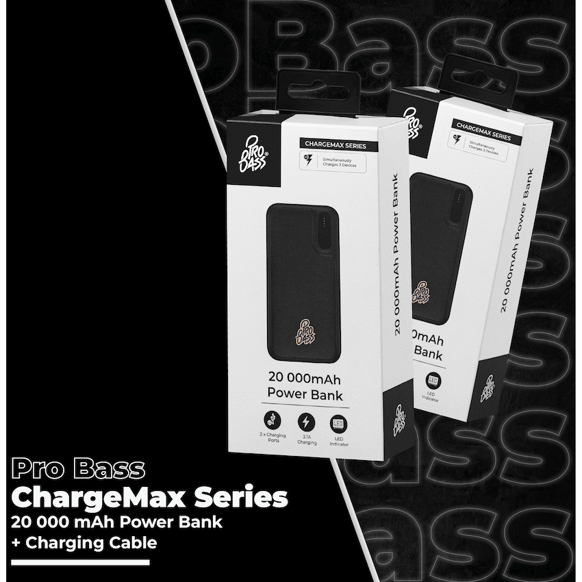 Pro Bass Mobile Accessories Pro Bass ChargeMax Series 20000mAh Power Bank