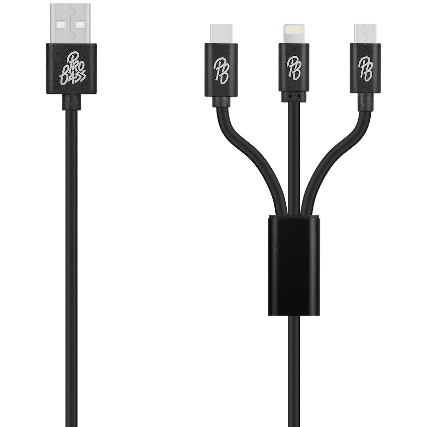 Pro Bass Mobile Accessories Pro Bass on the Go 3-in-1 Charging Cable