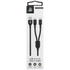 Pro Bass Pro Bass Cord Series 1.2m 15w USB-A to 2x USB-C Braided - Black