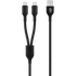Pro Bass Pro Bass Cord Series 1.2m 15w USB-A to 2x USB-C Braided - Black