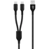 Pro Bass Pro Bass Cord Series 1.2m 15w USB-A to 2x USB-C Braided - Black