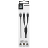 Pro Bass Pro Bass Cord Series 1.2m 15w USB-C to 2x USB-C Braided - Black