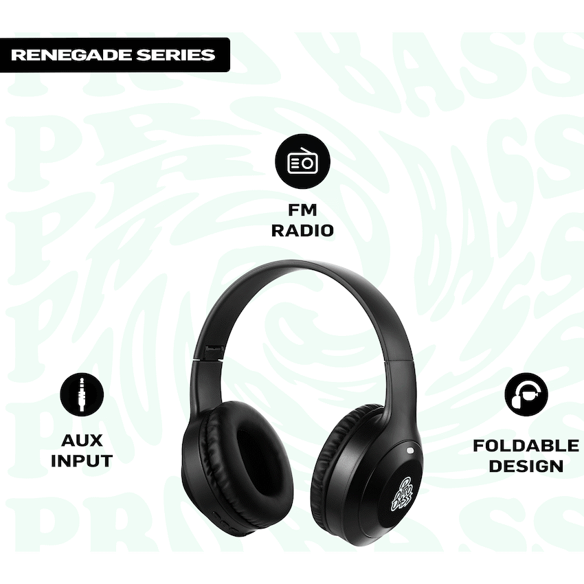 Pro Bass Pro Bass Renegade Series Bluetooth Headphone - Black