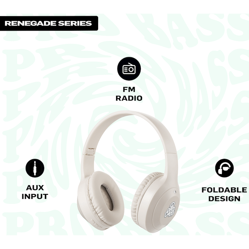 Pro Bass Pro Bass Renegade Series Bluetooth Headphone  - Nude