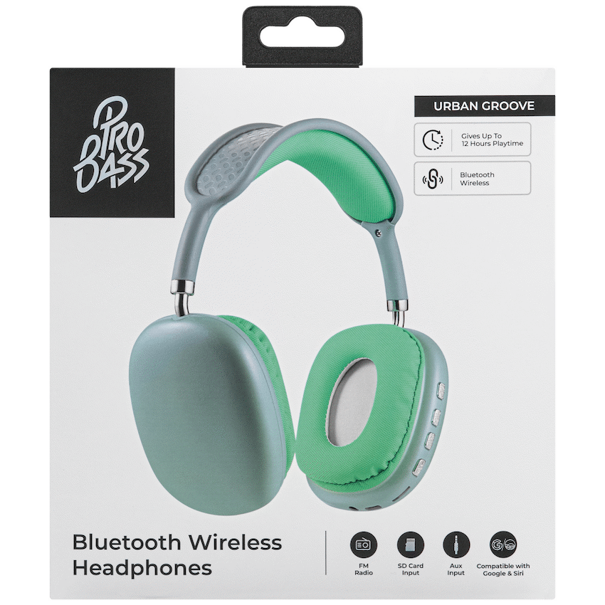 Pro Bass Pro Bass Urban Groove Series Bluetooth Headphones - Green