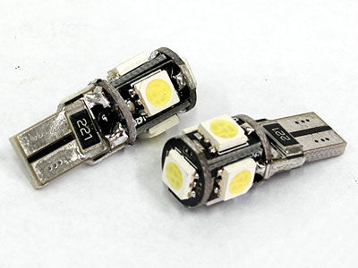 T10 5LED SMD Led Parklight Bulbs with Canceller (pair)