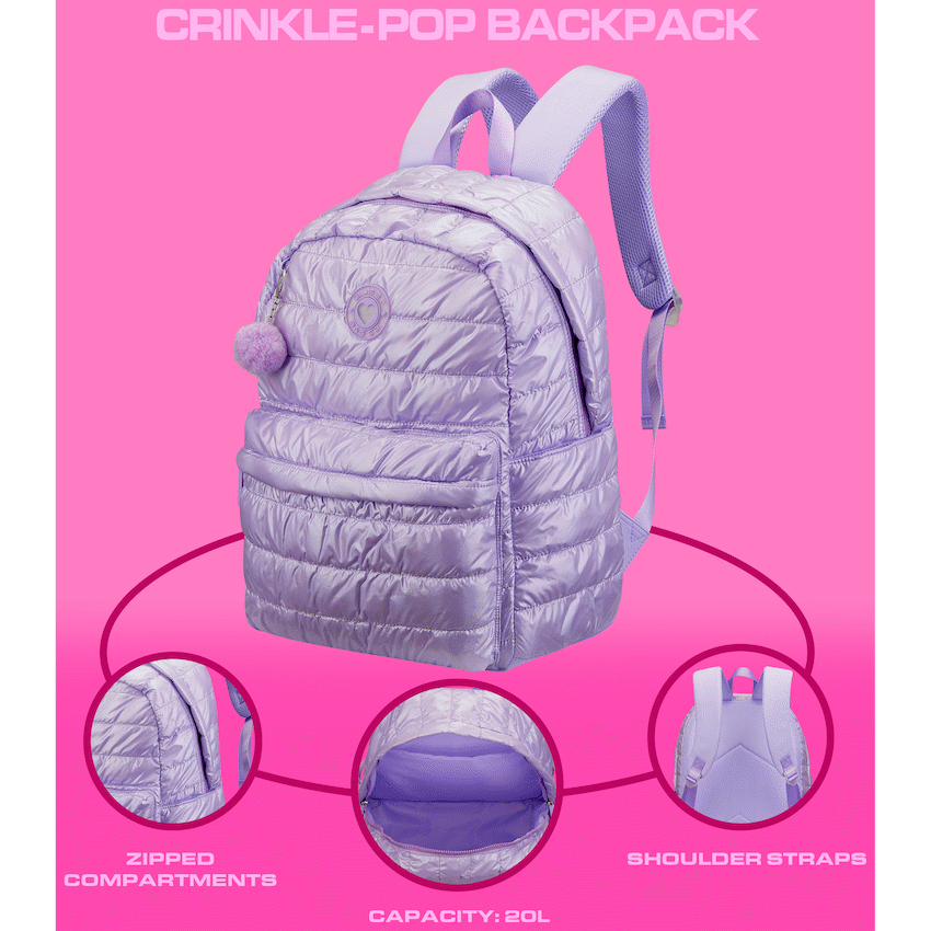 Quest Bags Quest Crinkle-Pop Backpack Lilac
