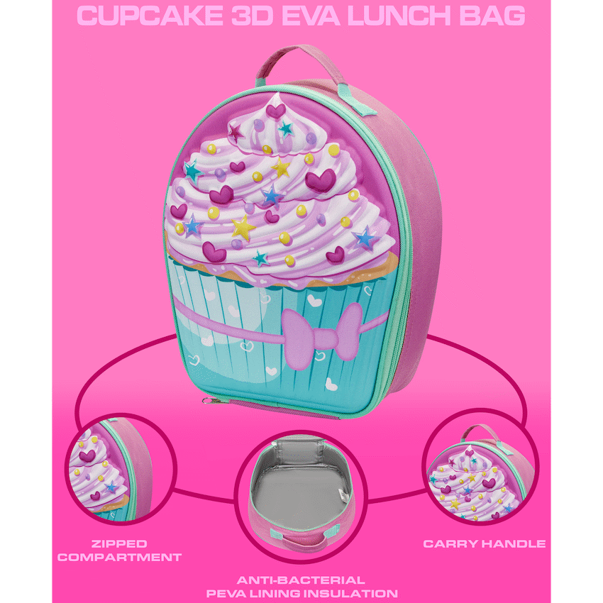 Quest Bags Quest Cupcake 3D EVA Lunch Bag - Pink