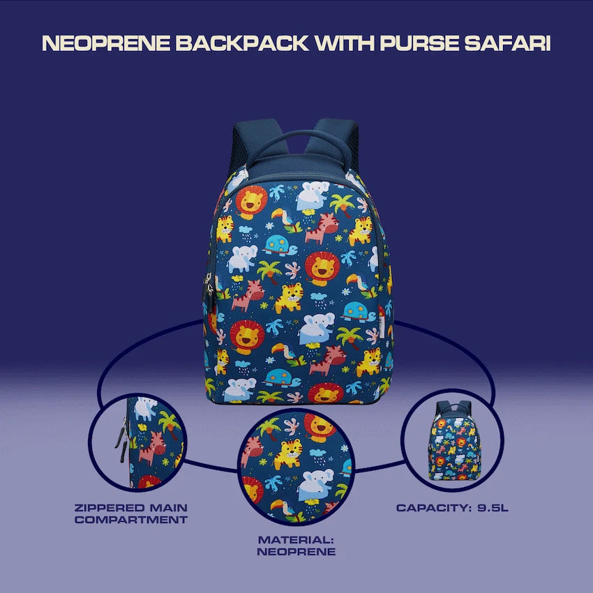 Quest Bags Quest Neoprene Backpack with Purse - Safari