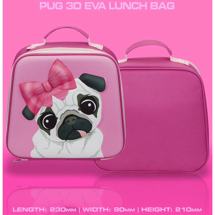 Quest Bags Quest Pug 3D EVA Lunch Bag - Pink