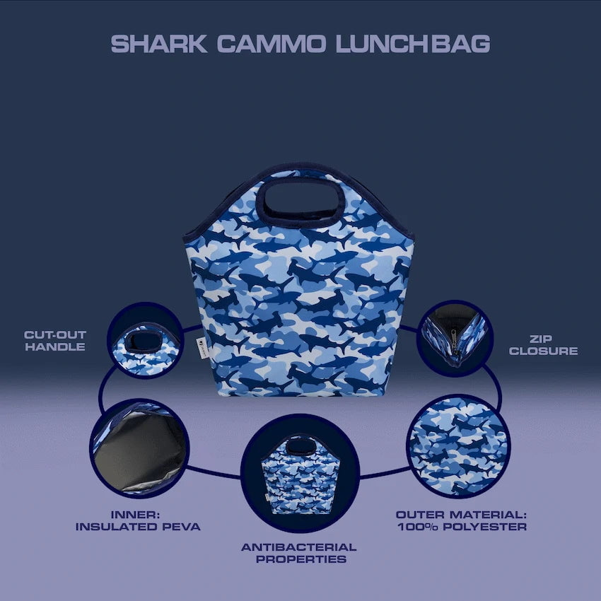 Quest Bags Quest Shark Cammo Lunch Bag Blue
