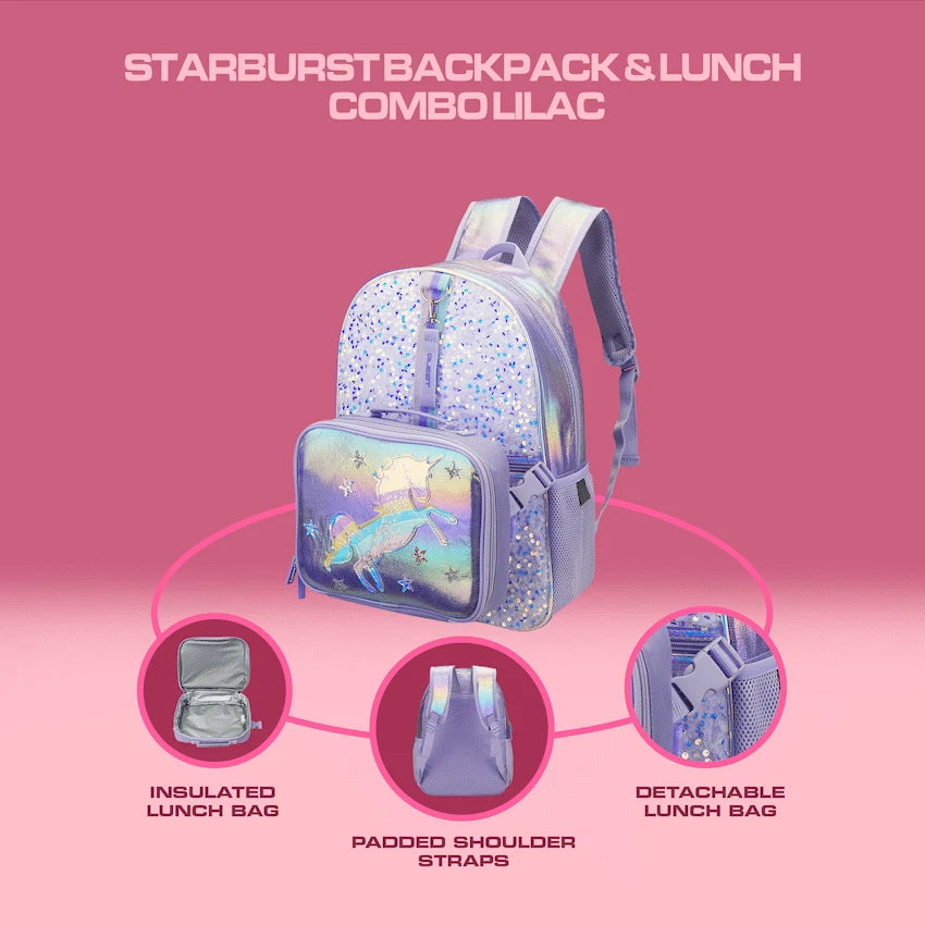 Quest Bags Quest Starburst Backpack & Lunch Combo Lilac