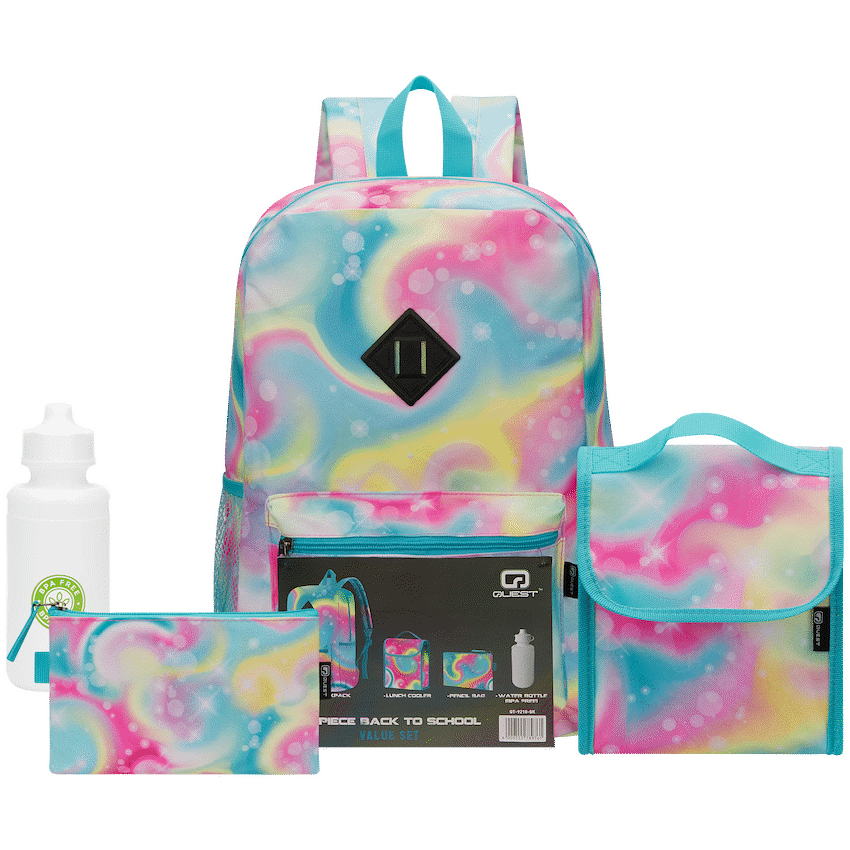 Quest Quest 4-Piece Backpack Set Rainbow Swirl Sky