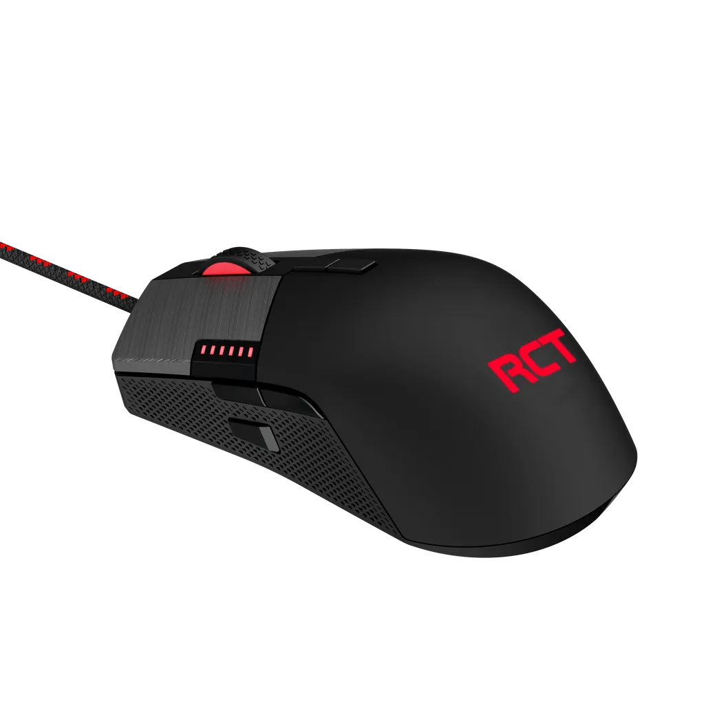 RCT HyperGlyde Gaming Mouse; 16000DPI switchable; 8 Programmable buttons; Interchangeable weights; Omron Mechanical Switches.